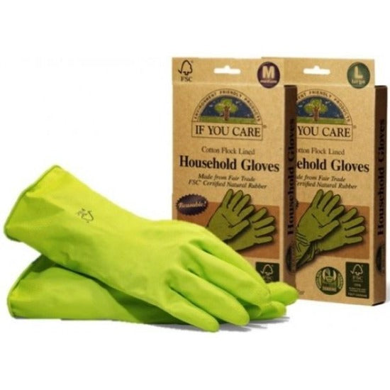  IF YOU CARE Large Cotton Flock Lined Household Gloves